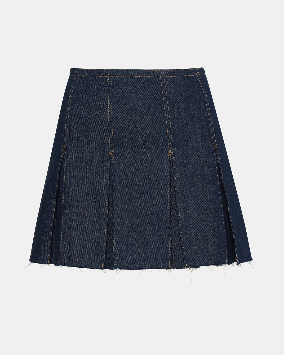 JOAN Deep Indigo Pleated Denim Matching Set Women's Skirt | Steve Madden discount