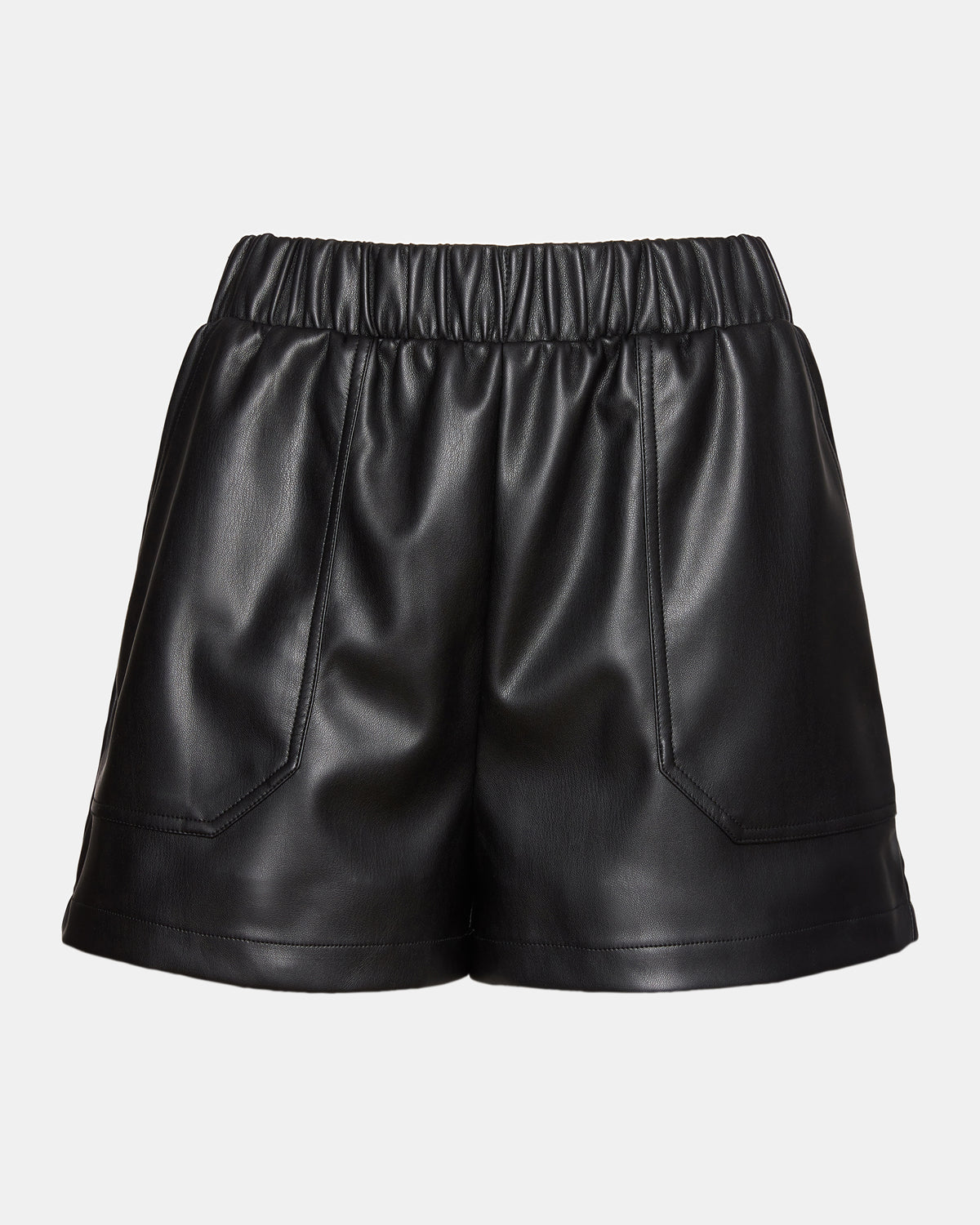 FAUX THE RECORD Short Black | Women's Faux Leather Short | Steve Madden outlet