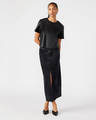 AVANI Denim Skirt Black | Women's Denim Maxi Skirt | Steve Madden for Sale