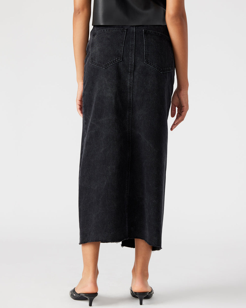 AVANI Denim Skirt Black | Women's Denim Maxi Skirt | Steve Madden for Sale