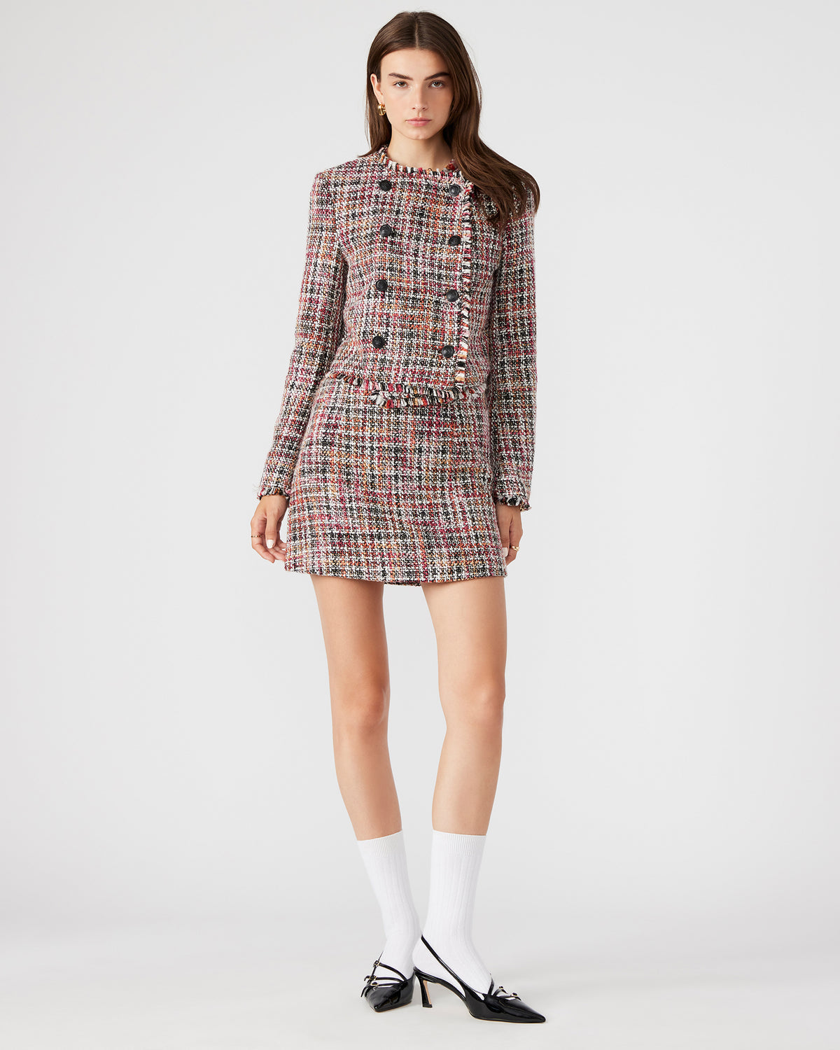 MATTEA Skirt Red Multi | Women's Speckled Mini Skirt | Steve Madden near me