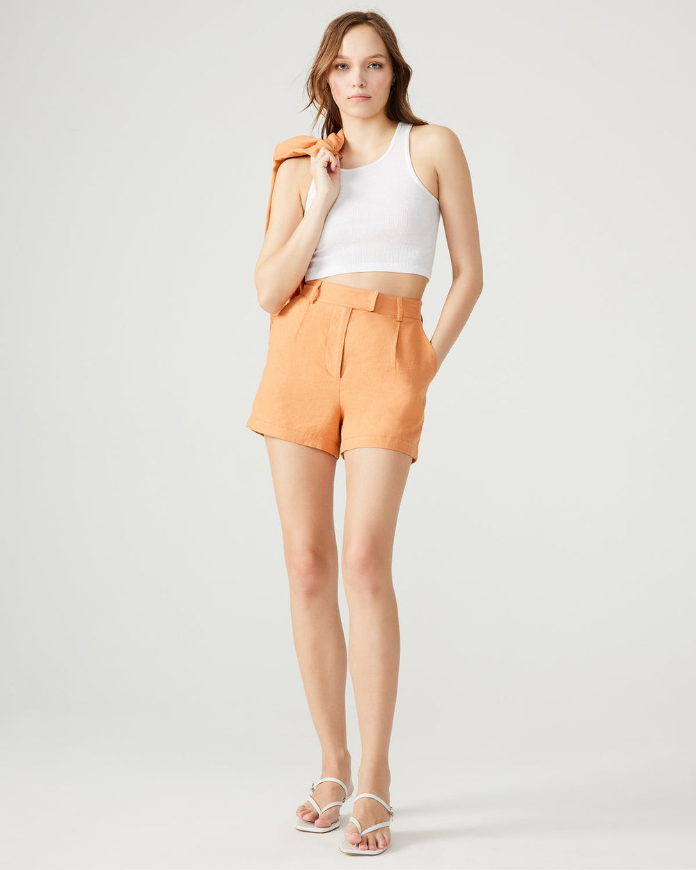 IMELDA Caramel Pleated Trouser Women's Shorts | Steve Madden for Sale