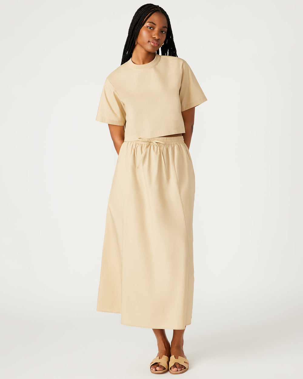 SUNNY Skirt Khaki | Women's A-Line Maxi Skirt | Steve Madden on Sale