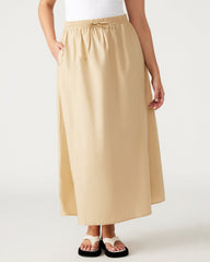 SUNNY Skirt Khaki | Women's A-Line Maxi Skirt | Steve Madden on Sale