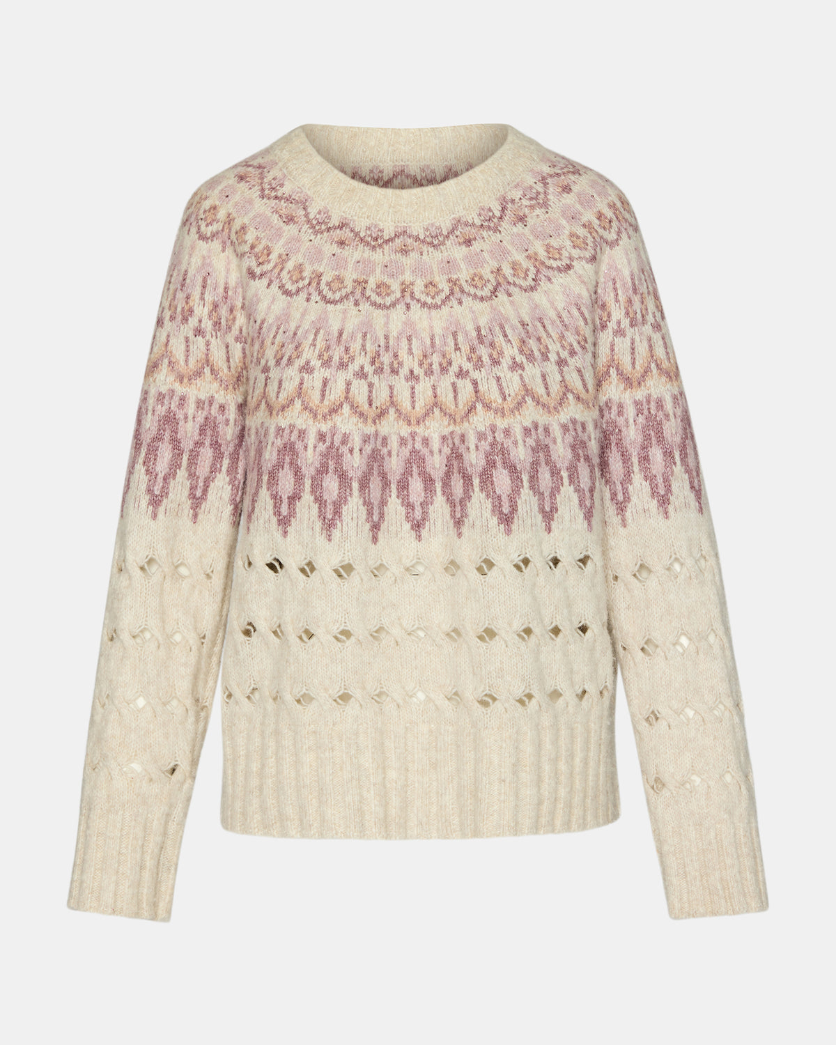 SUZETTE Multi Women's Fair Isle Long-Sleeved Pullover Sweater | Steve Madden online