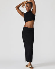 SEASIDE Maxi Skirt Set Black Women's Textured Matching Set | Steve Madden outlet