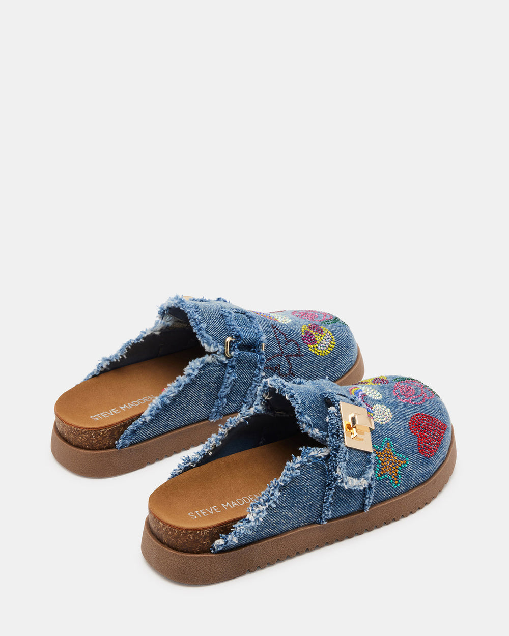Kids' MONEYY Denim Multi Girls' Slip-On Clogs | Steve Madden on Sale