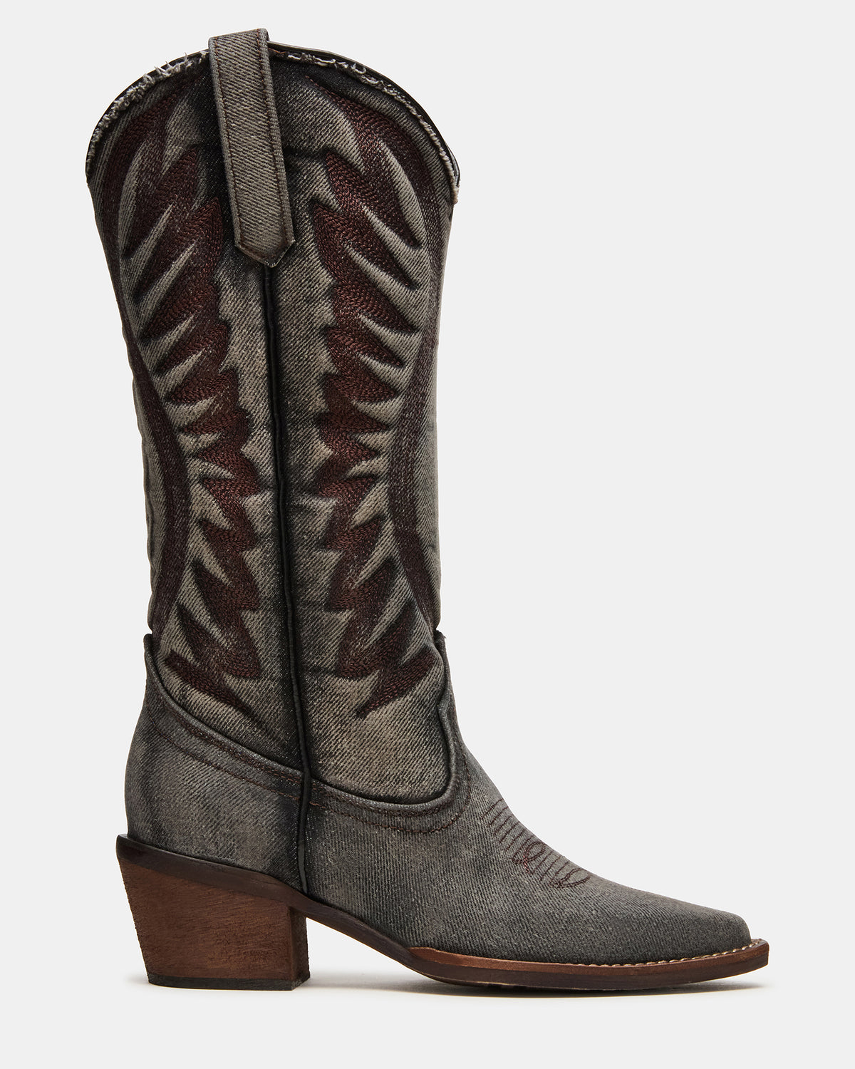 ALBANY Black Denim Pointed-Toe Women's Western Boot | Steve Madden near me
