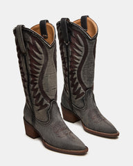 ALBANY Black Denim Pointed-Toe Women's Western Boot | Steve Madden near me