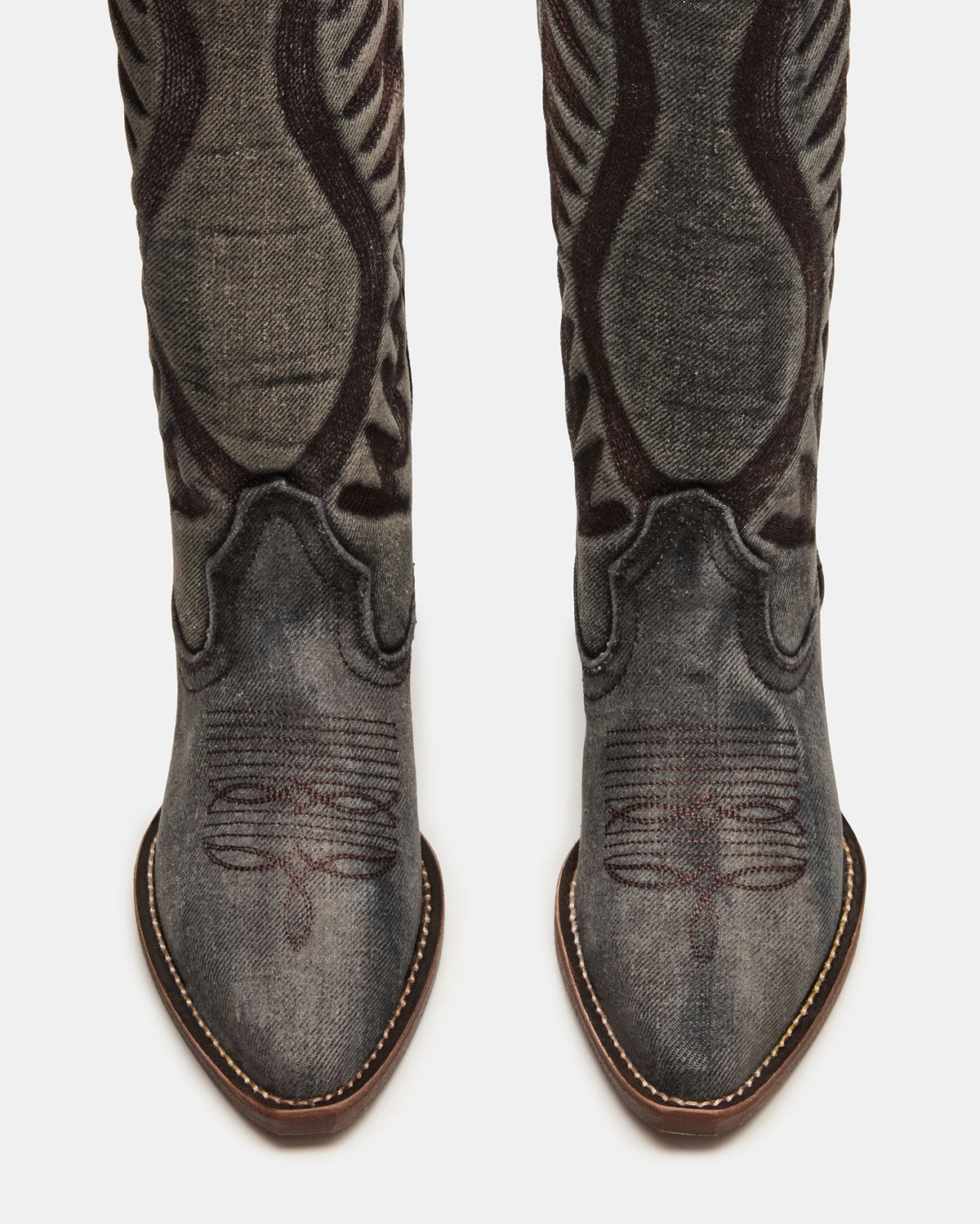 ALBANY Black Denim Pointed-Toe Women's Western Boot | Steve Madden near me