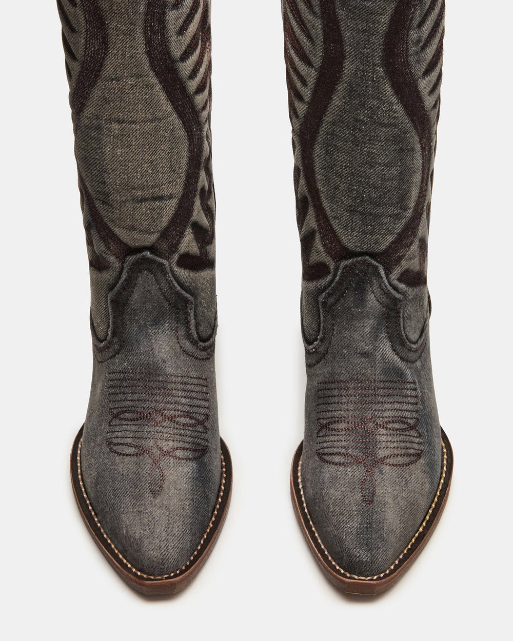 ALBANY Black Denim Pointed-Toe Women's Western Boot | Steve Madden near me