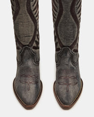ALBANY Black Denim Pointed-Toe Women's Western Boot | Steve Madden near me