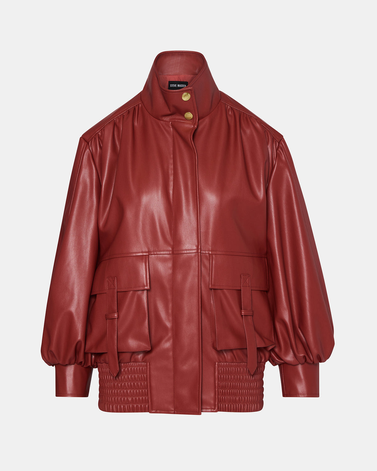 VEE Dusty Brick Faux Leather Long-Sleeved Women's Jacket | Steve Madden online
