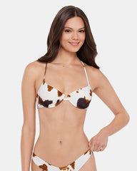 HIDEOUT BIKINI TOP Cow Print Underwire Women's Bikini Top | Steve Madden outlet