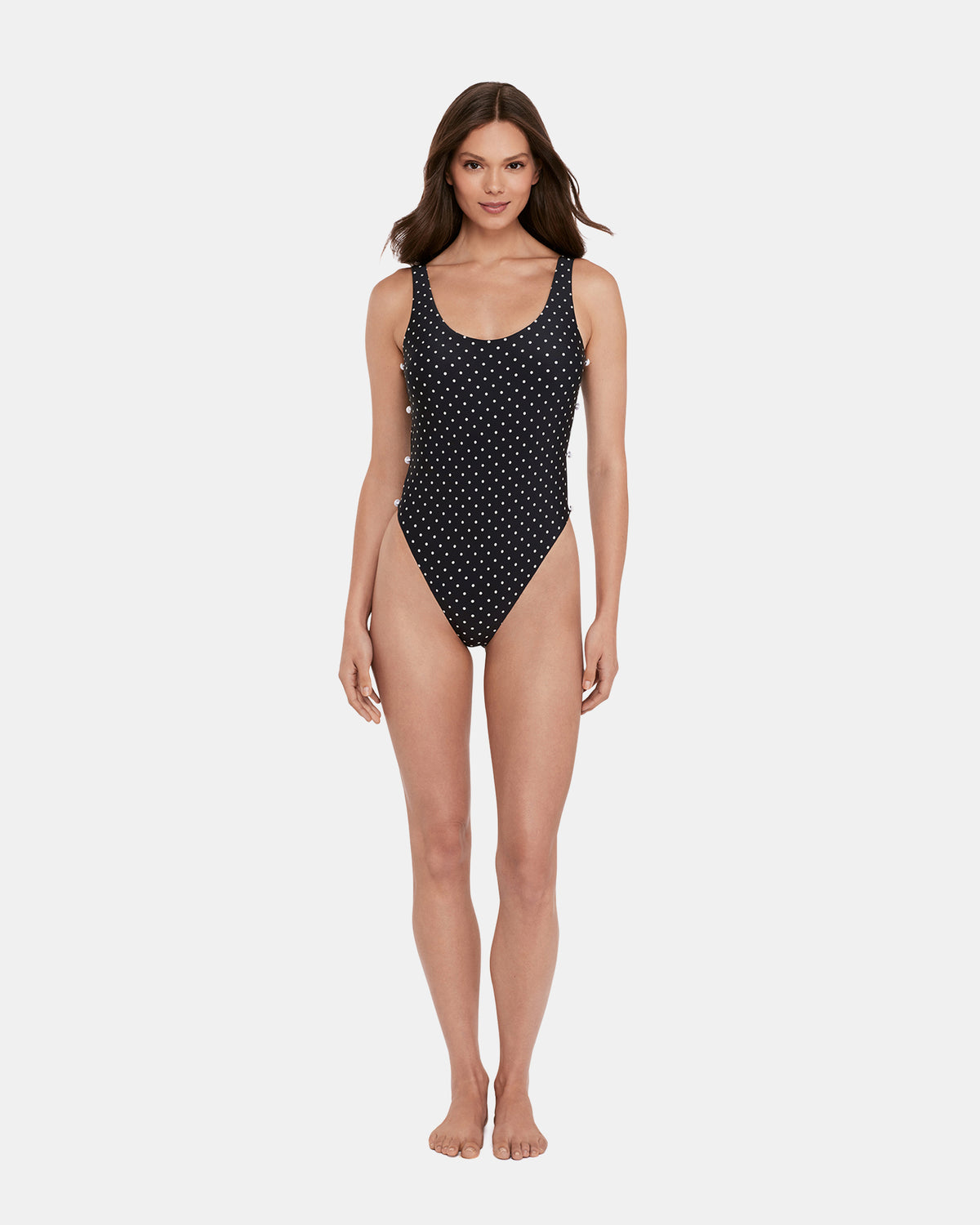 DARLING DOT ONE PIECE SWIMSUIT Black Multi Women's One-Piece Swimsuit | Steve Madden for Sale