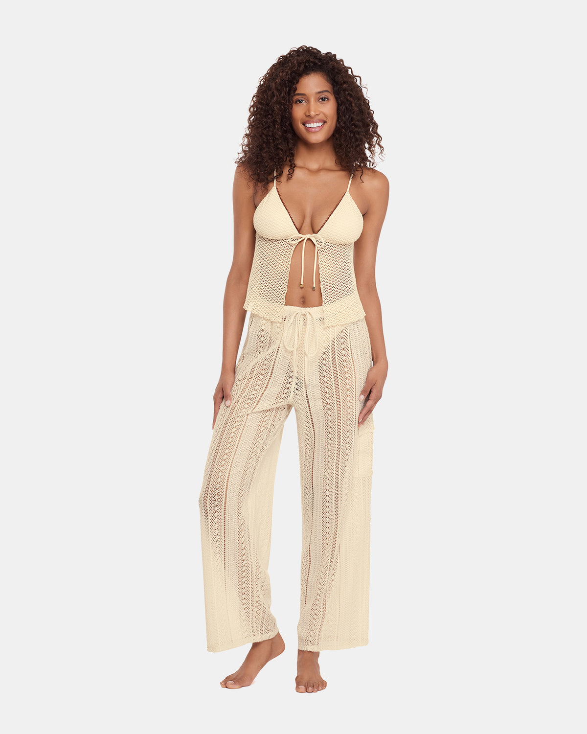 CROCHET BIKINI COVER-UP Pearl Crochet Wide-Leg Women's Swim Cover-Up | Steve Madden discount