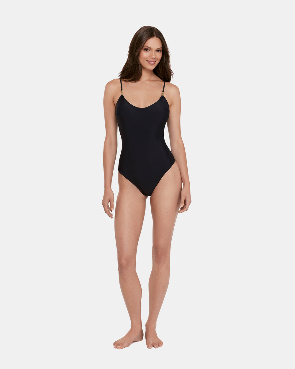 SLEEK 'N CHIC ONE PIECE SWIMSUIT Black Women's One-Piece Swimsuit | Steve Madden online