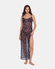 STATIC LEOPARD BIKINI COVER-UP Natural Flowy Mesh Women's Swim Cover-Up | Steve Madden outlet