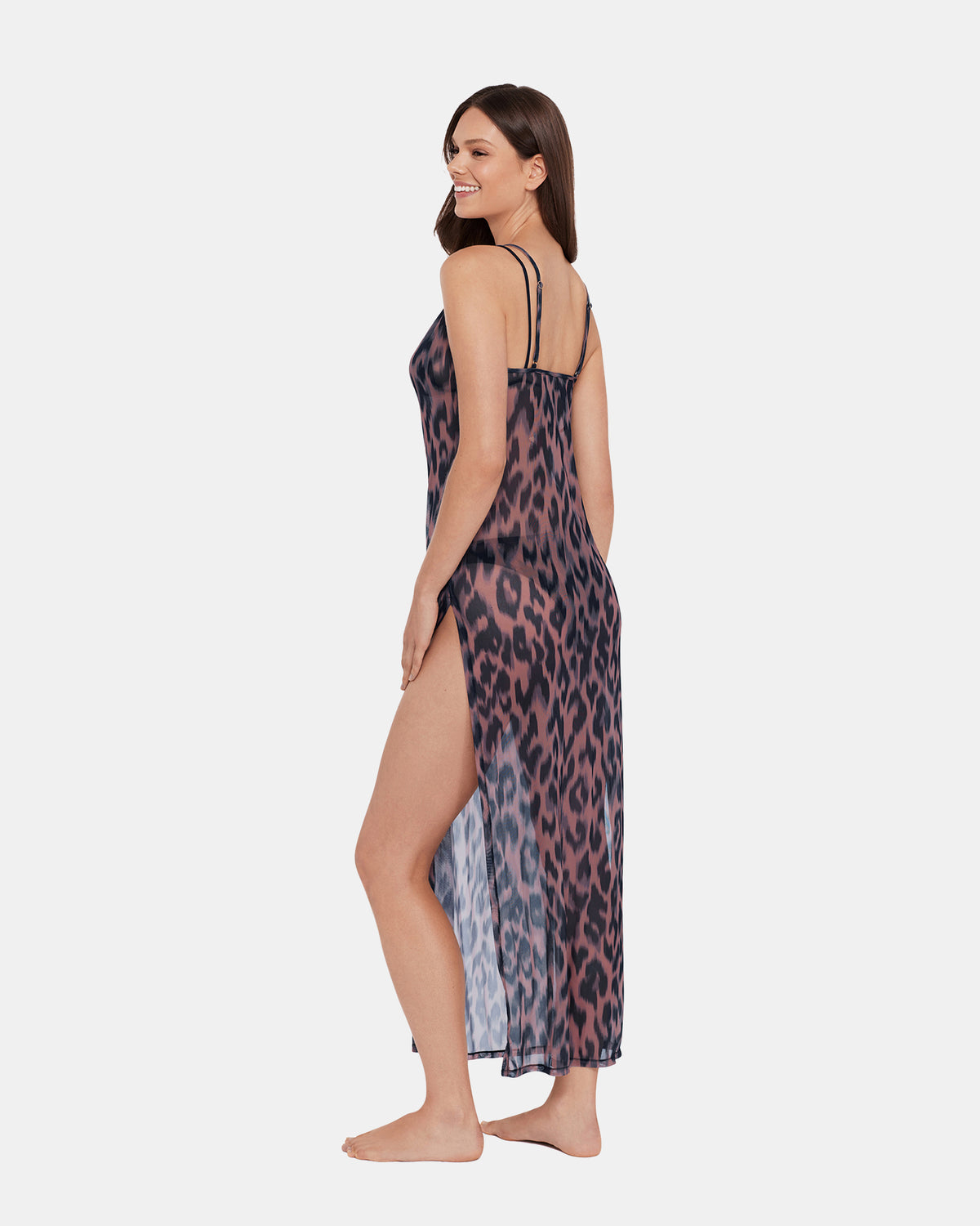 STATIC LEOPARD BIKINI COVER-UP Natural Flowy Mesh Women's Swim Cover-Up | Steve Madden outlet