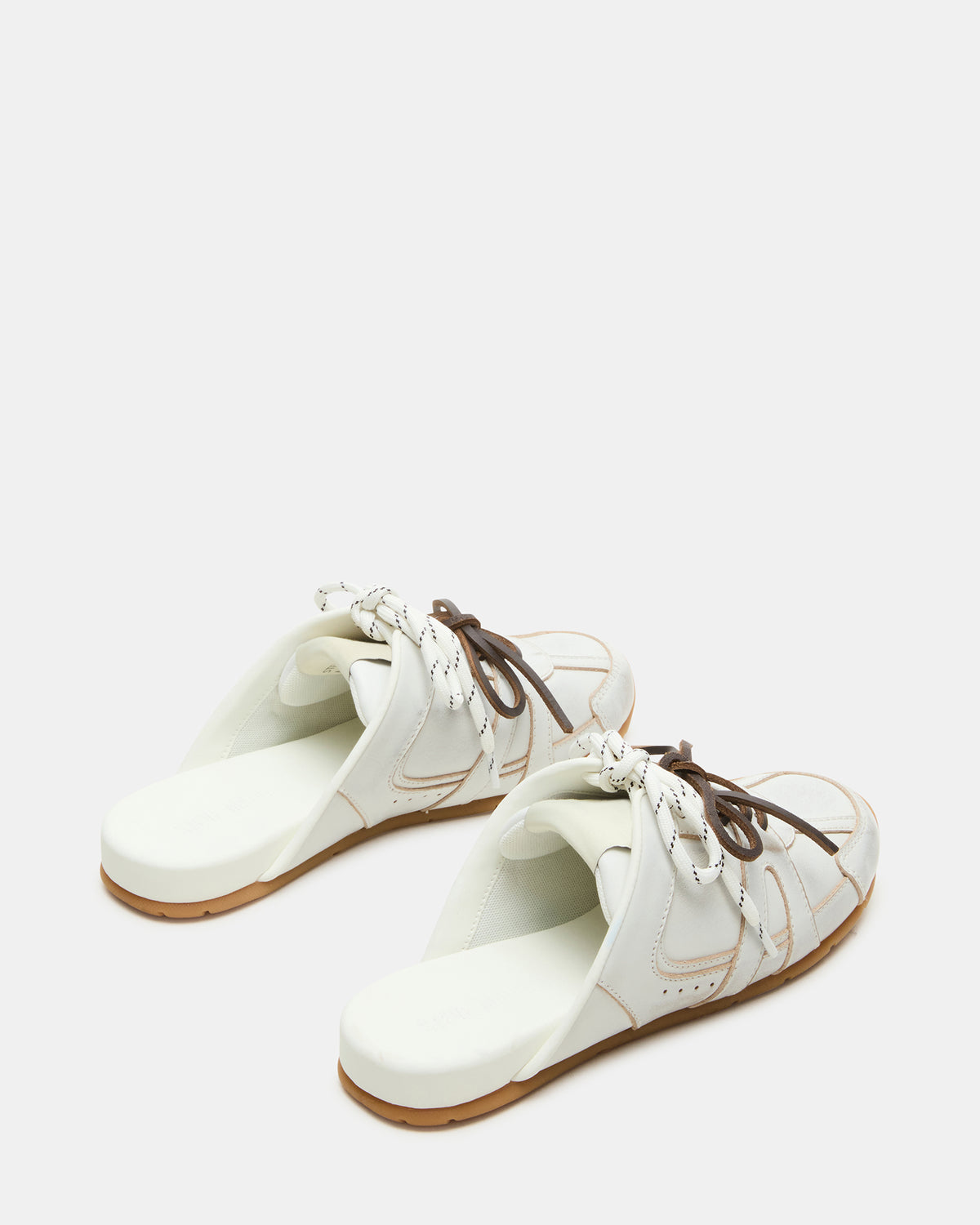 MAYSA White Distressed Women's Low-Top Slip-On Mule Sneakers | Steve Madden near me