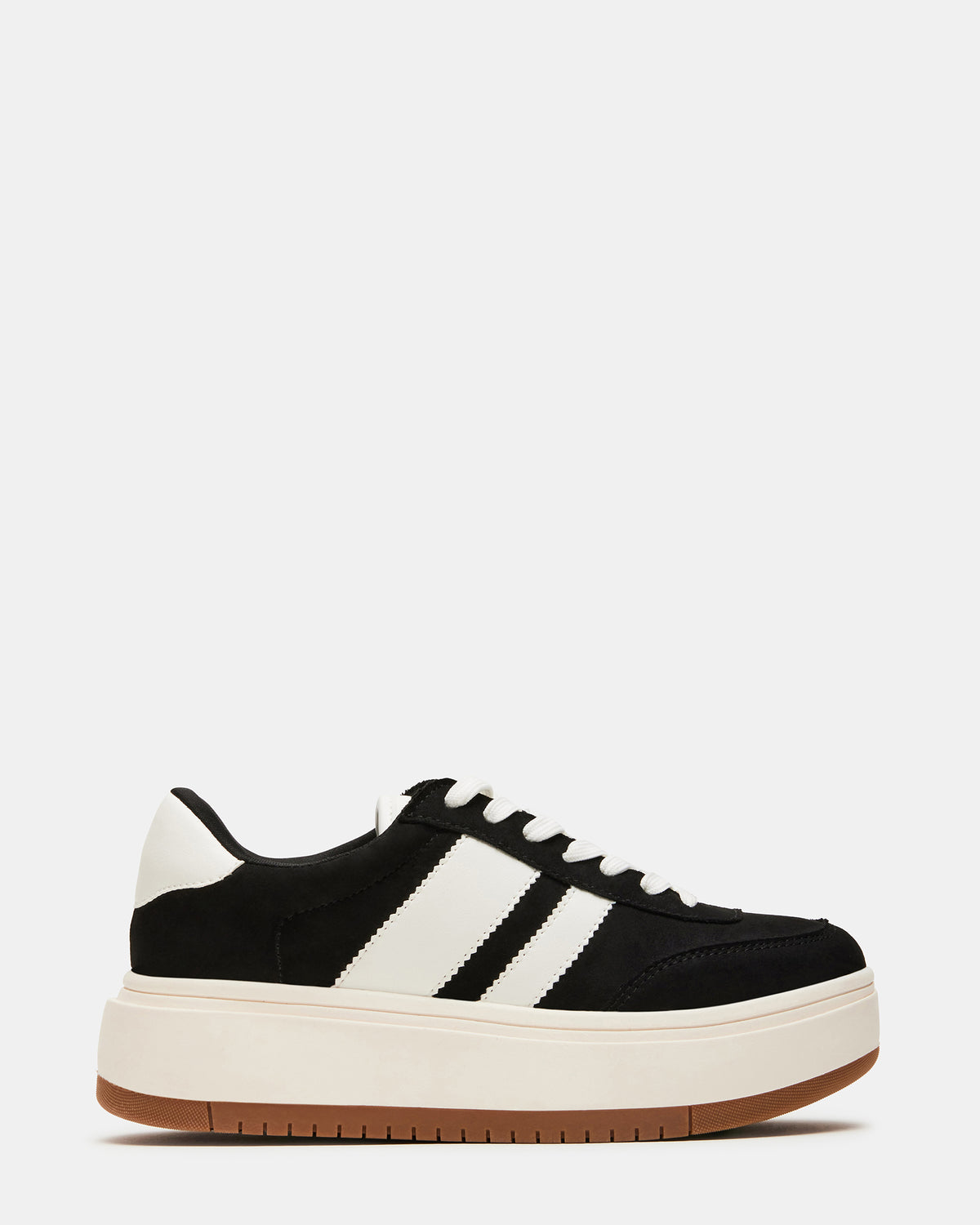 NINJA White/Black Women's Lace-Up Platform Sneaker | Steve Madden for Sale