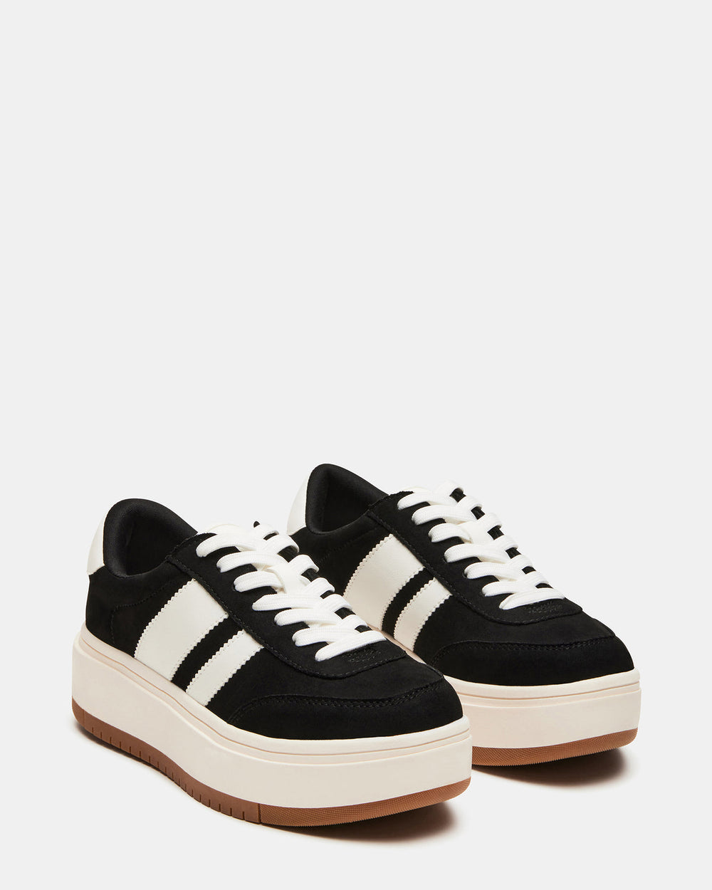 NINJA White/Black Women's Lace-Up Platform Sneaker | Steve Madden for Sale