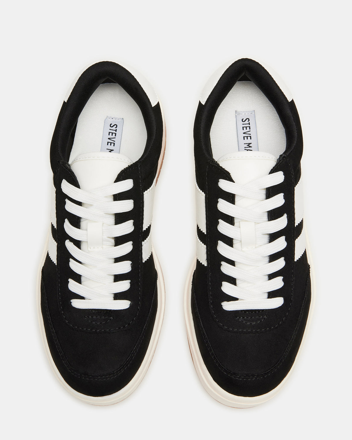 NINJA White/Black Women's Lace-Up Platform Sneaker | Steve Madden for Sale