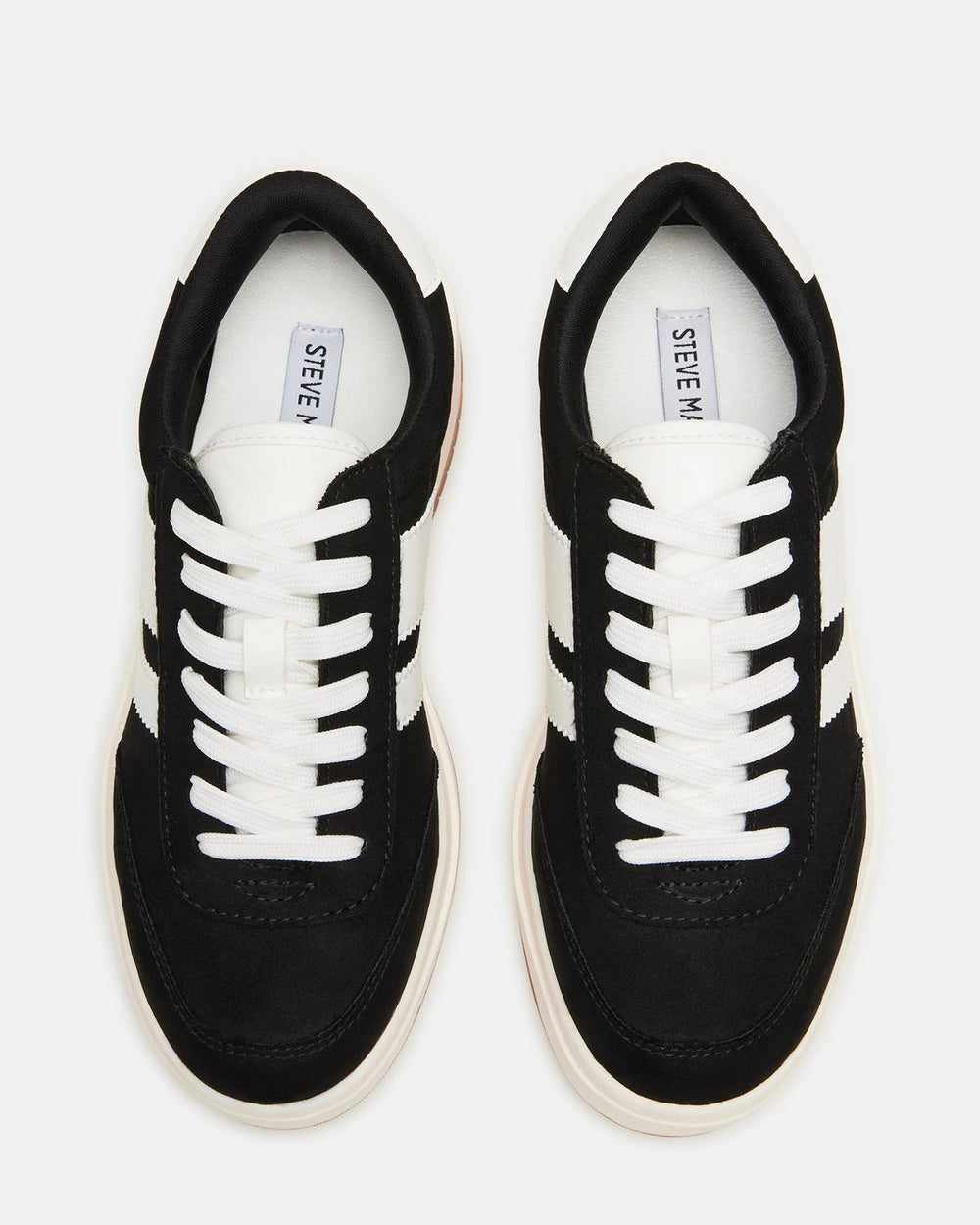NINJA White/Black Women's Lace-Up Platform Sneaker | Steve Madden for Sale