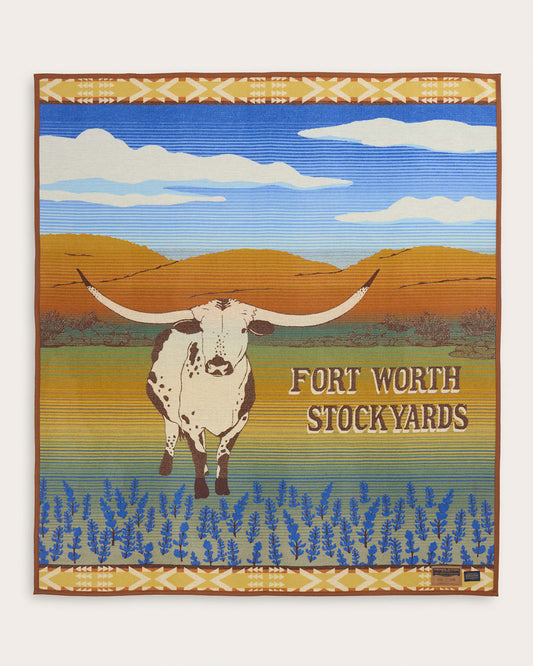 Pendleton Shop Western Longhorn Bluebells Throw