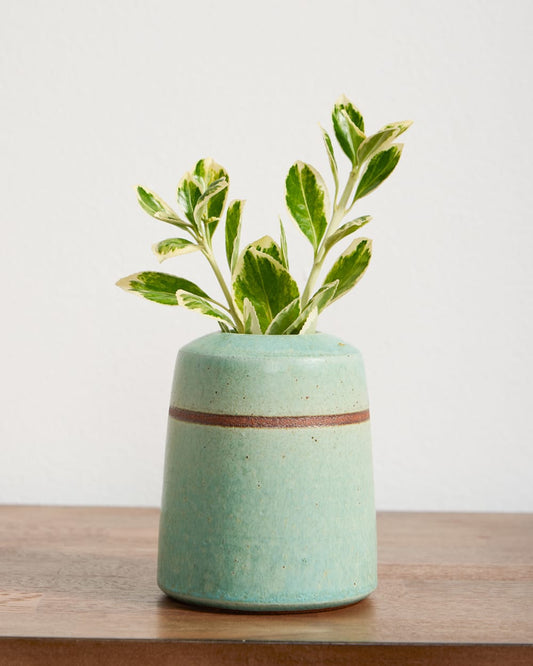 Pendleton Handmade Stoneware & Wood Bud Vase