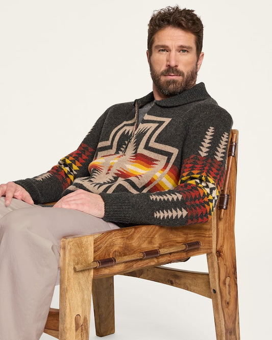 Pendleton Stay Stylish and Cozy in Men's Harding Zip Lambswool Cardigan